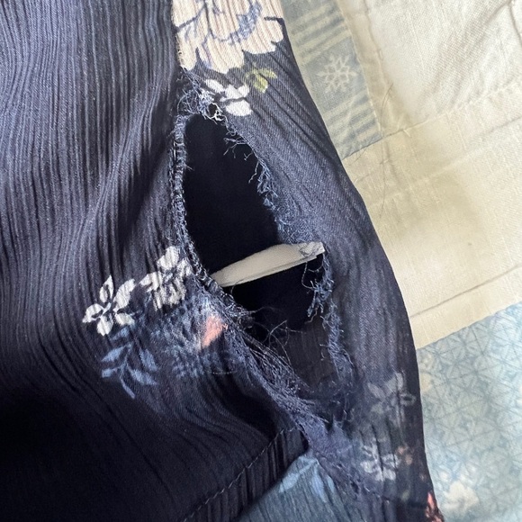 Abercrombie & Fitch Womens Floral Navy Sleeveless Boho Midi Dress Medium - Picture 6 of 12